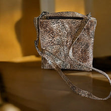 Load image into Gallery viewer, Taupe animal print leather bag
