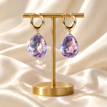 Load image into Gallery viewer, Teardrop Amethyst Gemstone Earrings