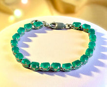 Load image into Gallery viewer, Tennis green onyx gemstone bracelet
