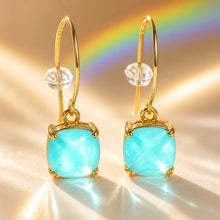 Load image into Gallery viewer, Turquoise crystal gold filled earrings
