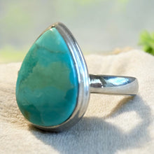 Load image into Gallery viewer, Turquoise teardrop gemstone ring