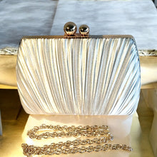 Load image into Gallery viewer, White Satin evening clutch purse