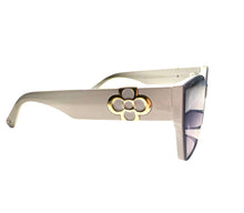 Load image into Gallery viewer, White and gold sunglasses for women