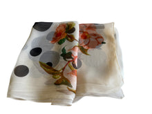 Load image into Gallery viewer, White summer scarf with floral print