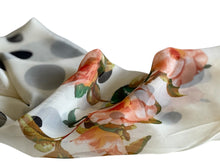 Load image into Gallery viewer, Women's floral print white scarf