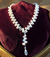 Load image into Gallery viewer, White pearl and crystal necklace for the bride