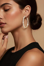 Load image into Gallery viewer, Austrian crystal gold filled hoop earrings for women