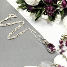 Load image into Gallery viewer, Amethyst pendant necklace in sterling silver
