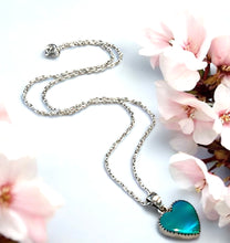 Load image into Gallery viewer, Opal heart pendant necklace