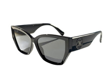 Load image into Gallery viewer, Black sunglasses for women with silver details