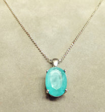 Load image into Gallery viewer, Blue Paraiba tourmaline pendant necklace