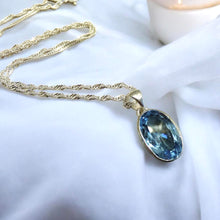Load image into Gallery viewer, Blue topaz pendant necklace