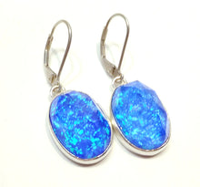 Load image into Gallery viewer, Blue opal drop earrings in sterling silver