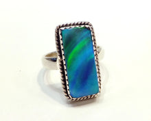 Load image into Gallery viewer, Blue opal gemstone ring in sterling silver
