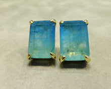 Load image into Gallery viewer, Blue toumaline earrings