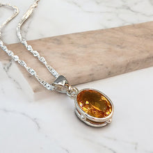 Load image into Gallery viewer, Citrine pendant necklace in sterling silver