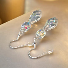 Load image into Gallery viewer, Austrian crystal drop earrings in sterling silver
