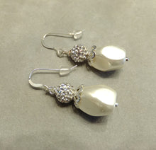 Load image into Gallery viewer, Sterling silver pearl and crystal earrings