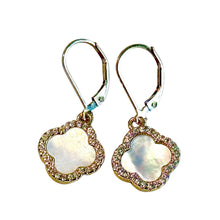 Load image into Gallery viewer, Gold filled drop earring in mother of pearl