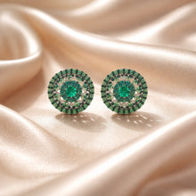 Load image into Gallery viewer, Emerald gemstone stud earrings