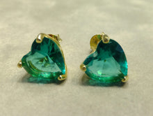 Load image into Gallery viewer, Heart tourmaline earrings
