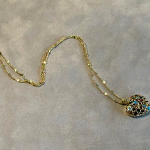 Load image into Gallery viewer, Gold filled heart gemstone necklace
