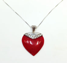 Load image into Gallery viewer, Red coral heart necklace
