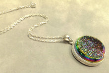 Load image into Gallery viewer, Druzy agate pendant necklace in sterling silver

