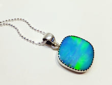 Load image into Gallery viewer, Blue opal pendant necklace