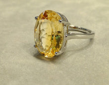 Load image into Gallery viewer, Citrine gemstone ring in sterling silver