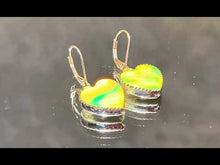Load and play video in Gallery viewer, Heart green opal earrings
