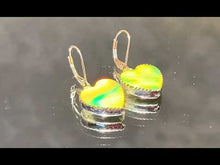 Load and play video in Gallery viewer, Heart green opal earrings