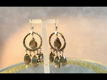 Load and play video in Gallery viewer, Smokey quartz gemstone handmade earrings in gold filled