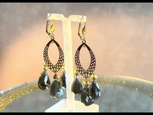 Load and play video in Gallery viewer, Labradorite gemstone earrings in gold filled