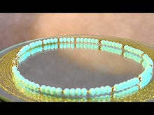 Load and play video in Gallery viewer, Turquoise crystal beaded necklace in gold filled