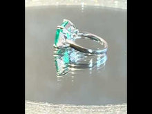Load and play video in Gallery viewer, Emerald green Paraiba tourmaline ring for ladies