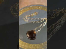 Load and play video in Gallery viewer, Smokey quartz gold filled paperclip chain necklace