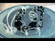 Load and play video in Gallery viewer, long black and silver necklace