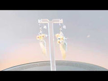 Load and play video in Gallery viewer, White pearl earrings with leaf