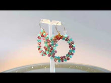 Load and play video in Gallery viewer, Handmade woven round gemstone earrings