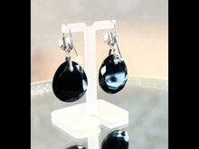 Load and play video in Gallery viewer, Black onyx earrings in sterling silver