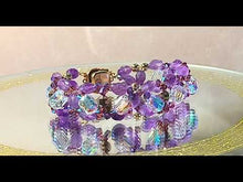 Load and play video in Gallery viewer, beaded handmade woven amethyst gemstone bracelet