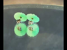 Load and play video in Gallery viewer, Flower jade gemstone earrings for woman