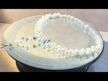 Load and play video in Gallery viewer, White pearl and crystal teardrop necklace