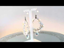 Load and play video in Gallery viewer, Handmade woven pearl drop earrings for a bride