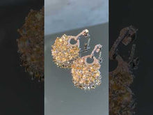 Load and play video in Gallery viewer, Video of citrine gemstone earrings