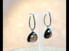 Load and play video in Gallery viewer, Sterling silver smokey quartz gemstone earrings