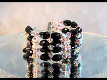 Load and play video in Gallery viewer, Woven onyx and crystal bracelet