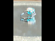 Load and play video in Gallery viewer, Video of Neon Blue tourmaline ring