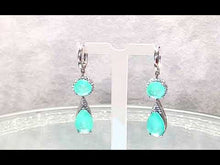 Load and play video in Gallery viewer, Blue Paraiba Tourmaline Teardrop Earrings